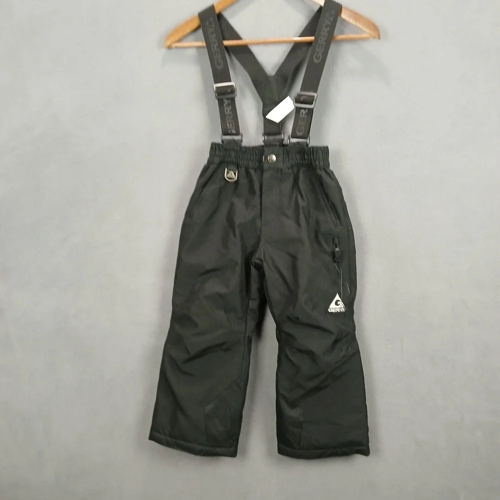 Gerry Snow Bib Unisex Kids 5/6 Black Water Resistance Warmth Removable Suspender
